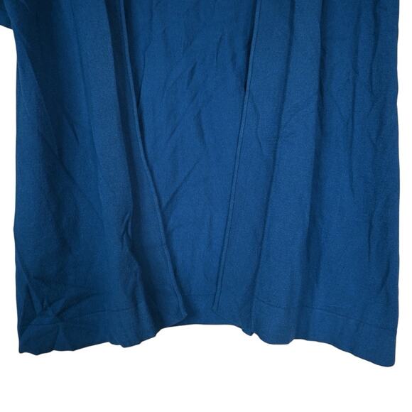 Chico's Women's Short Sleeve Open Front Cardigan Sweater in Blue - Picture 5 of 8